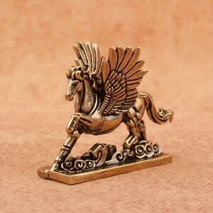 Solid Brass Pegasus Figurine - NEW - 1.57 in L x 1.93 in W